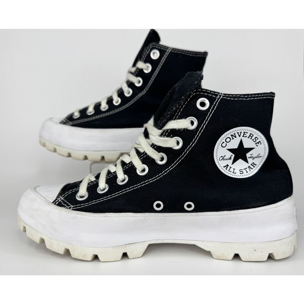 Converse Chuck Taylor All Star Lugged High Top Canvas Womens Sneakers 8.5 Black - Picture 2 of 14